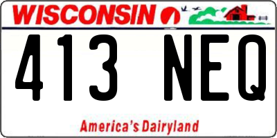WI license plate 413NEQ