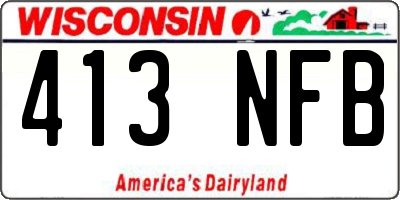 WI license plate 413NFB