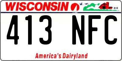 WI license plate 413NFC