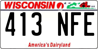WI license plate 413NFE