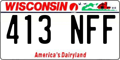 WI license plate 413NFF