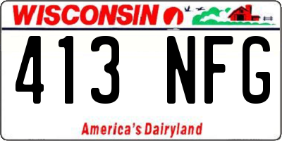 WI license plate 413NFG