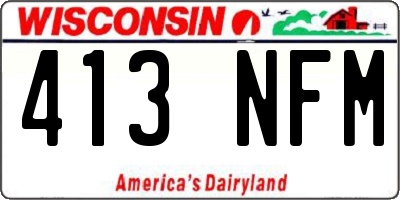 WI license plate 413NFM