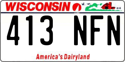 WI license plate 413NFN