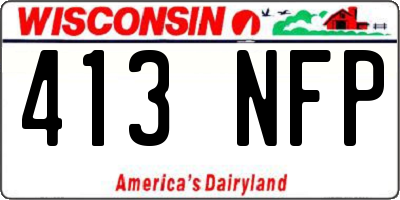 WI license plate 413NFP