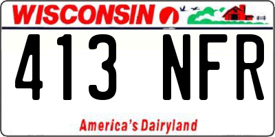 WI license plate 413NFR