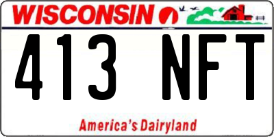 WI license plate 413NFT