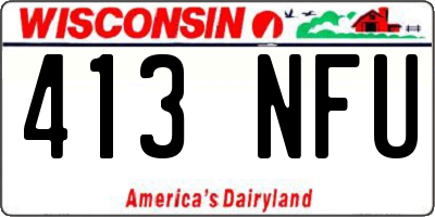WI license plate 413NFU