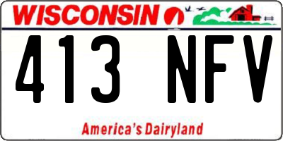 WI license plate 413NFV