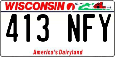 WI license plate 413NFY