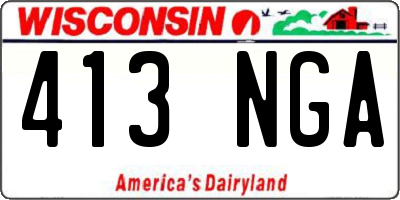 WI license plate 413NGA