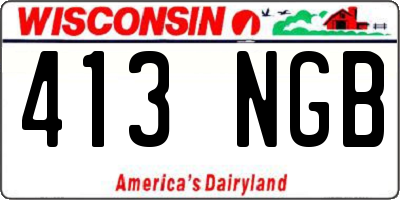 WI license plate 413NGB