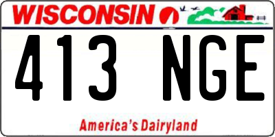 WI license plate 413NGE