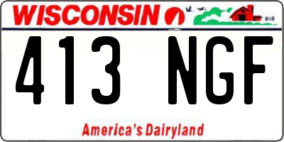 WI license plate 413NGF