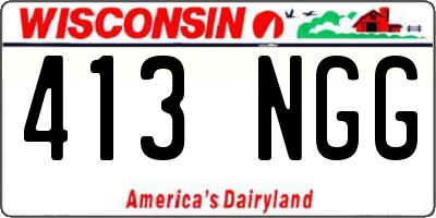 WI license plate 413NGG