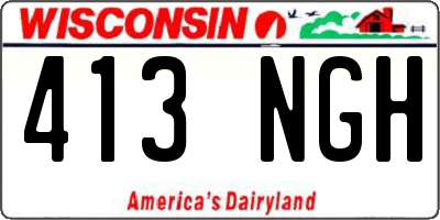 WI license plate 413NGH