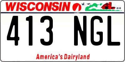 WI license plate 413NGL