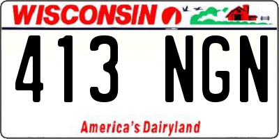 WI license plate 413NGN