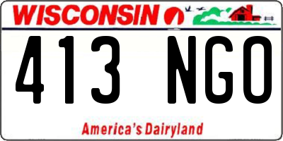 WI license plate 413NGO