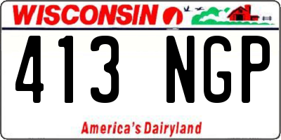 WI license plate 413NGP