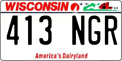WI license plate 413NGR