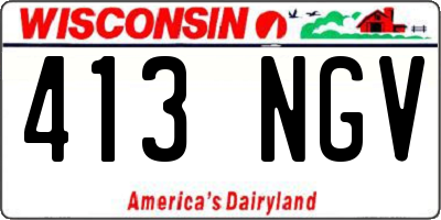 WI license plate 413NGV