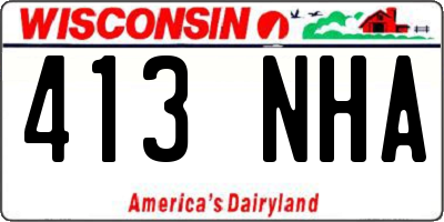 WI license plate 413NHA