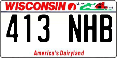 WI license plate 413NHB