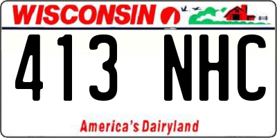 WI license plate 413NHC