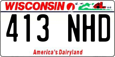 WI license plate 413NHD