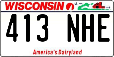 WI license plate 413NHE