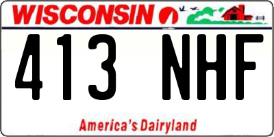 WI license plate 413NHF