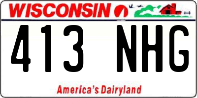 WI license plate 413NHG