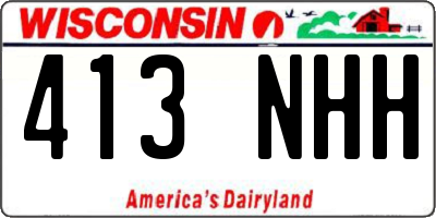 WI license plate 413NHH