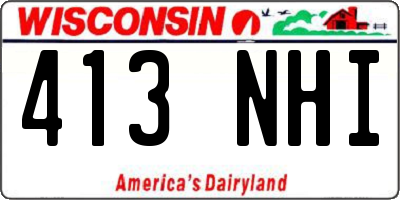WI license plate 413NHI