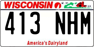 WI license plate 413NHM