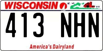 WI license plate 413NHN