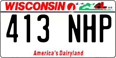 WI license plate 413NHP