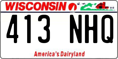 WI license plate 413NHQ