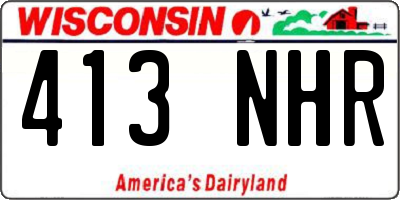 WI license plate 413NHR