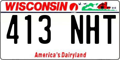 WI license plate 413NHT