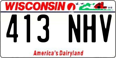 WI license plate 413NHV
