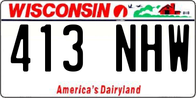 WI license plate 413NHW