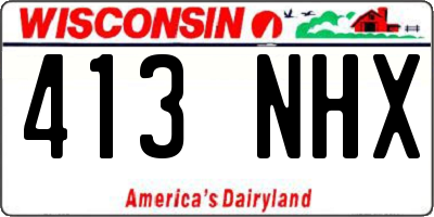 WI license plate 413NHX