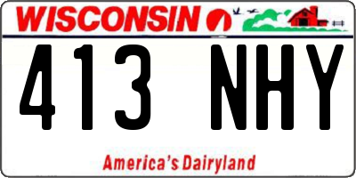 WI license plate 413NHY