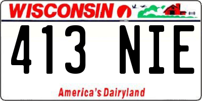 WI license plate 413NIE