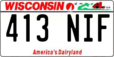 WI license plate 413NIF