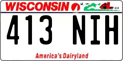 WI license plate 413NIH