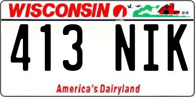 WI license plate 413NIK