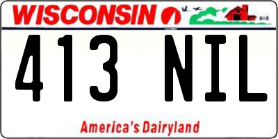WI license plate 413NIL